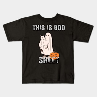 This Is Boo Sheet Ghost Retro Halloween Costume Kids T-Shirt